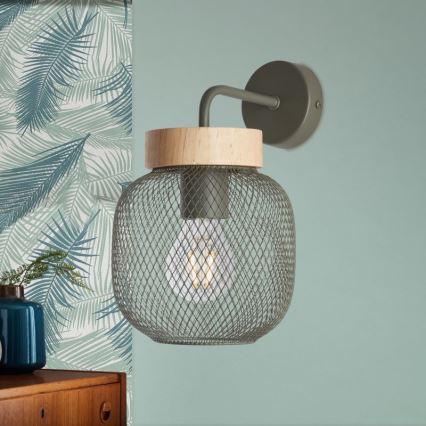 Brilliant - Vägglampa GIADA 1xE27/40W/230V grön - FSC certifierade