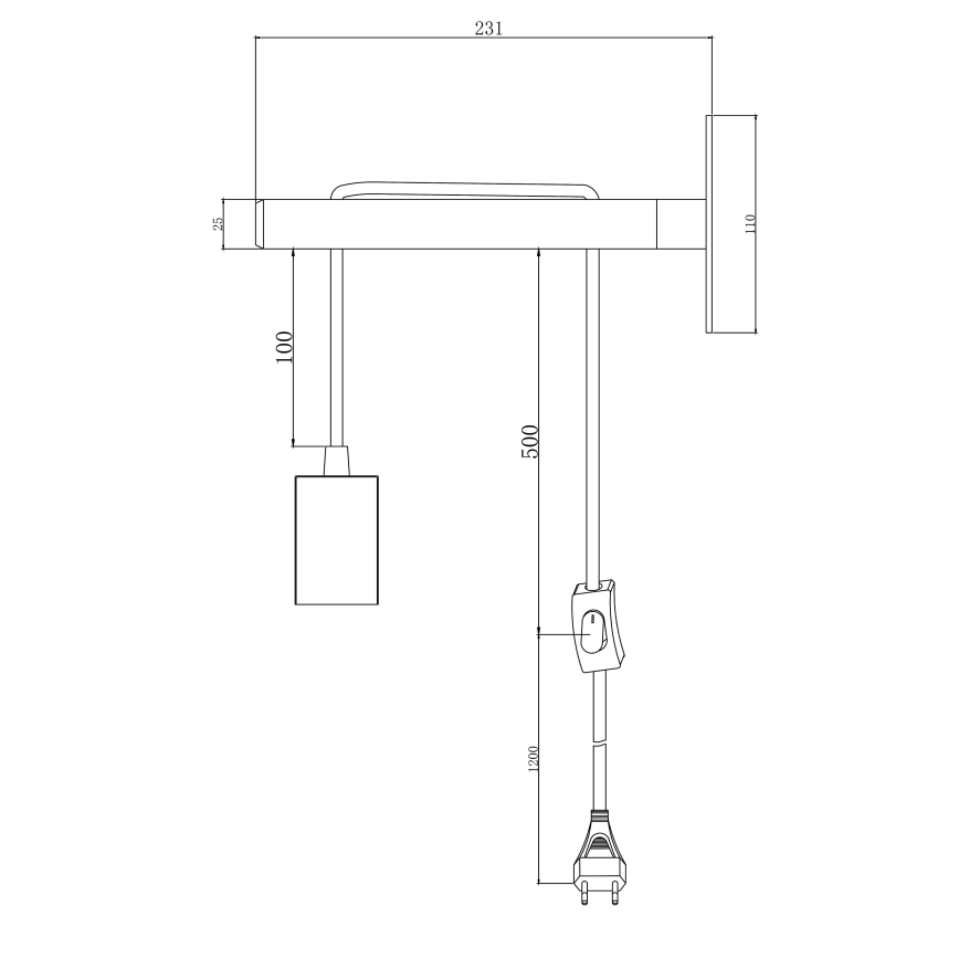 Brilliant - Vägglampa JARBO 1xE27/60W/230V