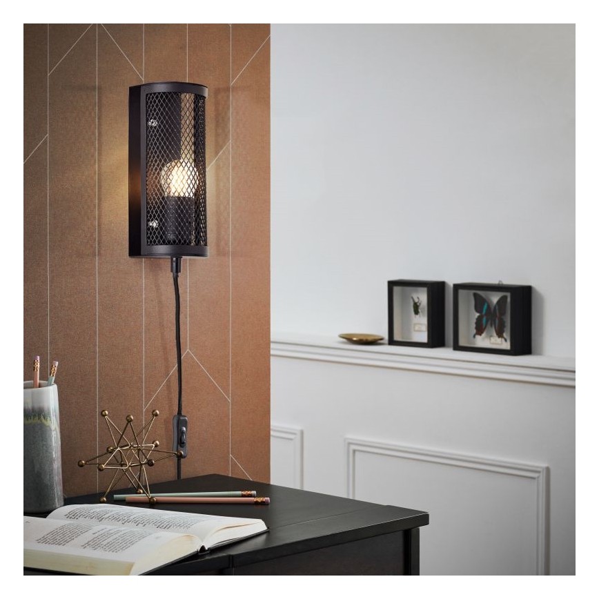 Brilliant - Vägglampa MAZE 1xE27/40W/230V svart