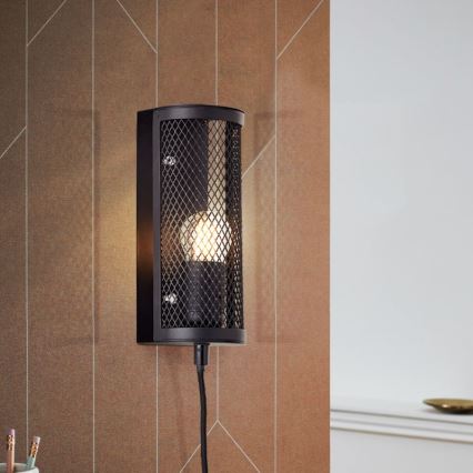 Brilliant - Vägglampa MAZE 1xE27/40W/230V svart