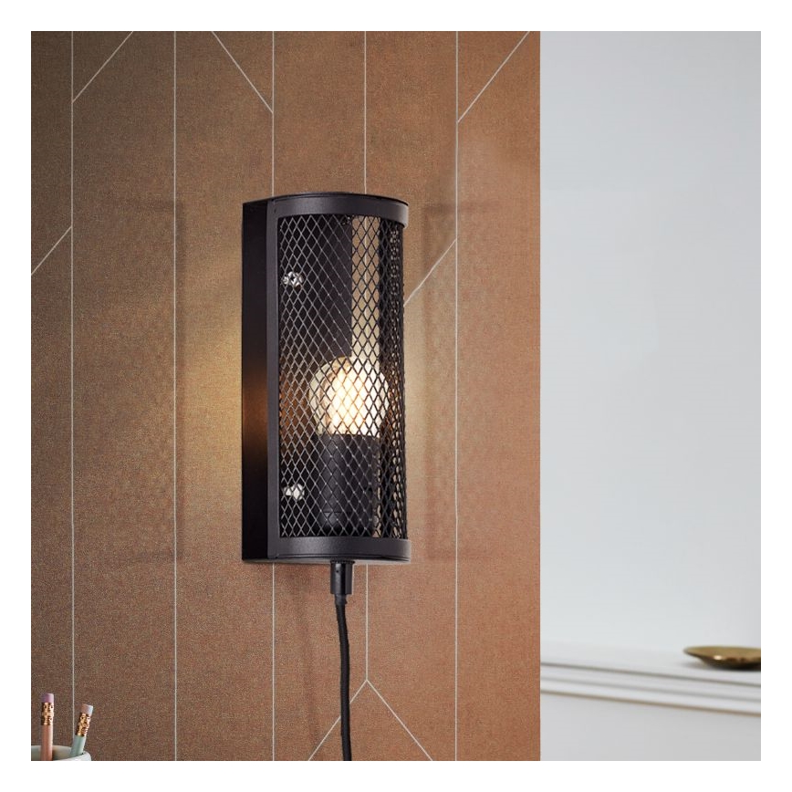 Brilliant - Vägglampa MAZE 1xE27/40W/230V svart