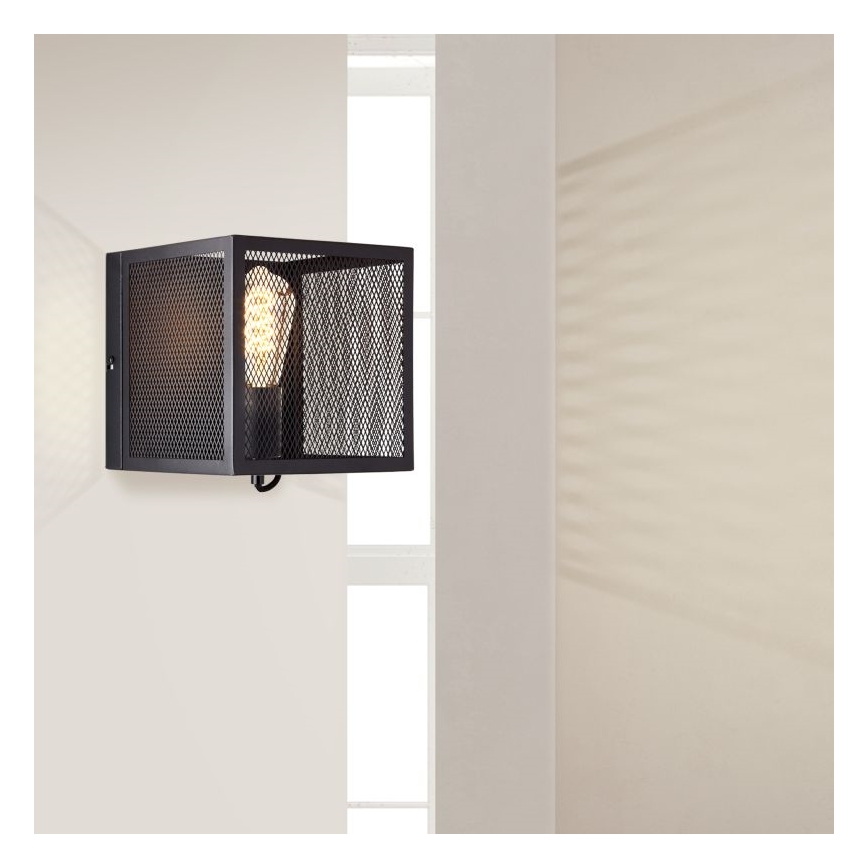 Brilliant - Vägglampa MAZE 1xE27/40W/230V svart