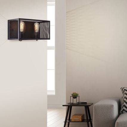 Brilliant - Vägglampa MAZE 2xE27/40W/230V svart