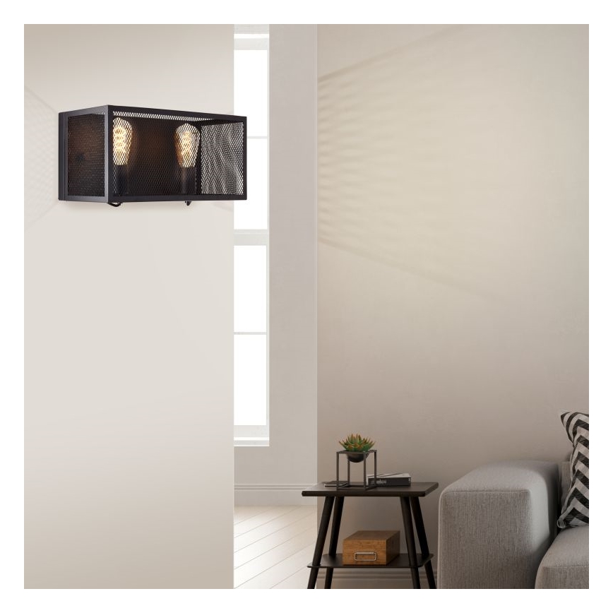 Brilliant - Vägglampa MAZE 2xE27/40W/230V svart