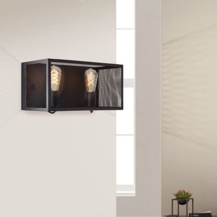 Brilliant - Vägglampa MAZE 2xE27/40W/230V svart