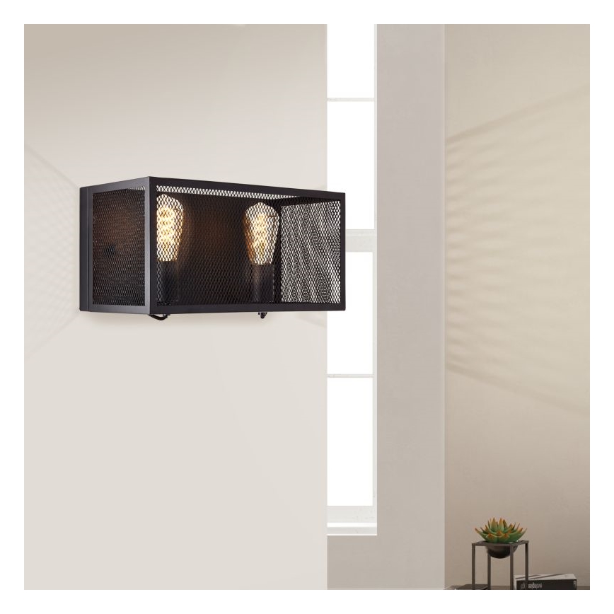 Brilliant - Vägglampa MAZE 2xE27/40W/230V svart