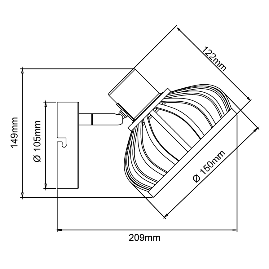 Brilliant - Vägglampa NORAH 1xE14/28W/230V bambu