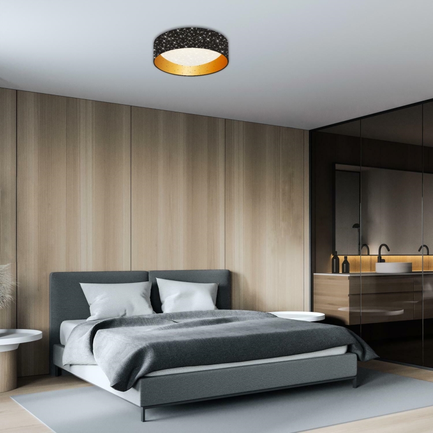Brilo 3482-015 - LED taklampa MAILA STARRY LED/12W/230V svart/guld