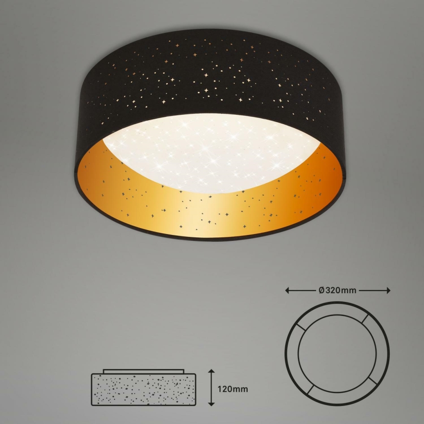 Brilo 3482-015 - LED taklampa MAILA STARRY LED/12W/230V svart/guld