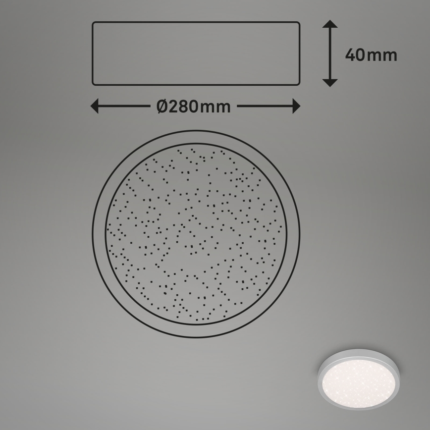 Brilo 3649-014 - LED taklampa för badrum RUNA LED/18,5W/230V IP44 silver