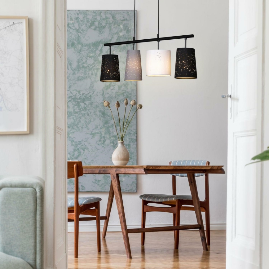Brilo 4027-045 - Ljuskrona med textilsladd SHADES 4xE27/40W/230V