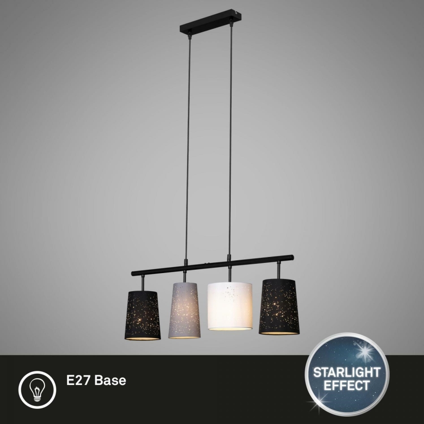 Brilo 4027-045 - Ljuskrona med textilsladd SHADES 4xE27/40W/230V