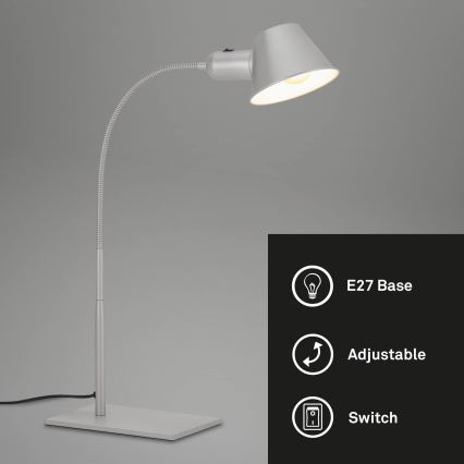 Brilo - Bordslampa 1xE27/10W/230V matt krom