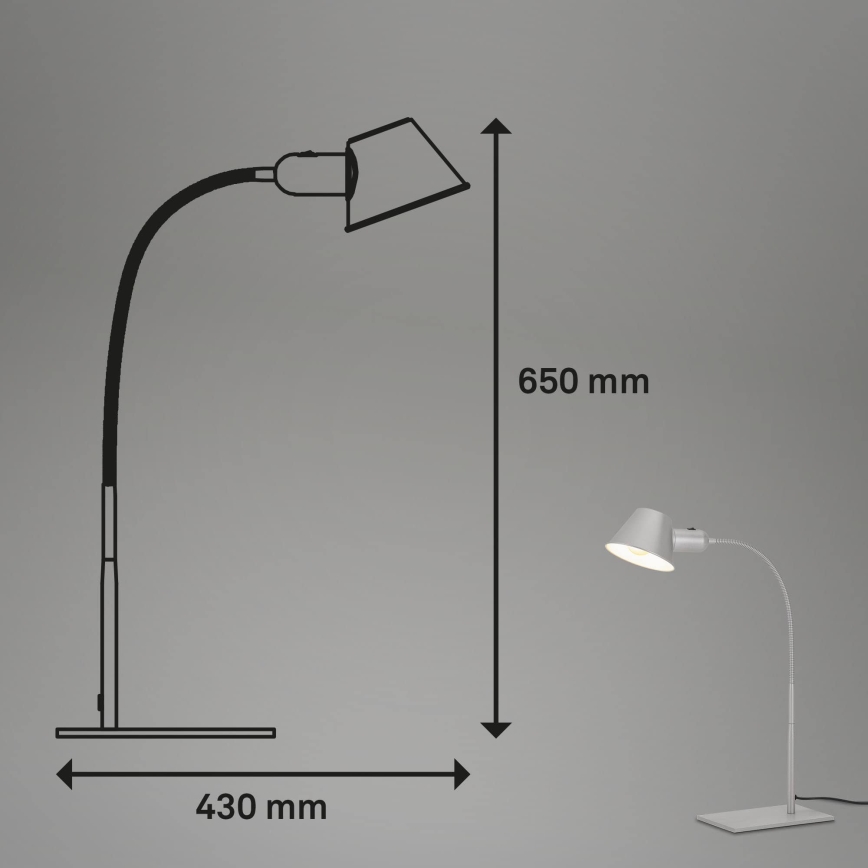 Brilo - Bordslampa 1xE27/10W/230V matt krom