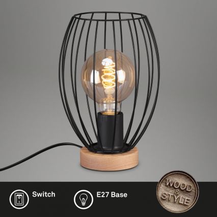 Brilo - Bordslampa WAKTU 1xE27/25W/230V gummiträd