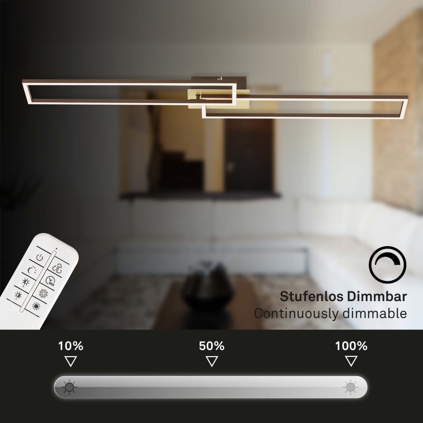 Brilo - Dimbar LED ytmonterad ljuskrona FRAME 2xLED/20W/230V 2700-5000K + fjärrkontroll