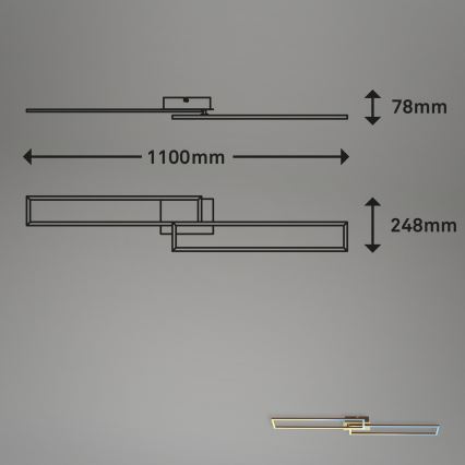 Brilo - Dimbar LED ytmonterad ljuskrona FRAME 2xLED/20W/230V 2700-5000K + fjärrkontroll