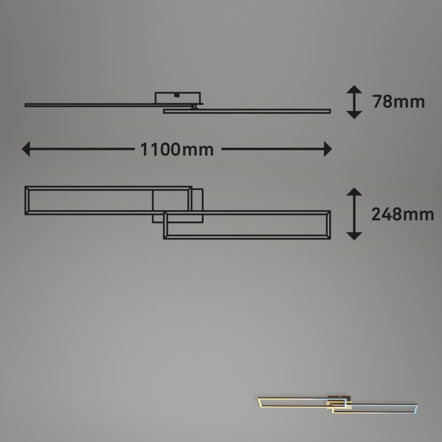 Brilo - Dimbar LED ytmonterad ljuskrona FRAME 2xLED/20W/230V 2700-5000K + fjärrkontroll