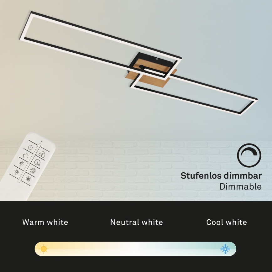 Brilo - Dimbar LED ytmonterad ljuskrona FRAME 2xLED/20W/230V 2700-5000K + fjärrkontroll