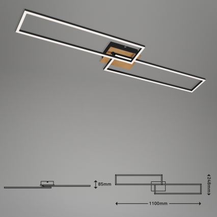 Brilo - Dimbar LED ytmonterad ljuskrona FRAME 2xLED/20W/230V 2700-5000K + fjärrkontroll