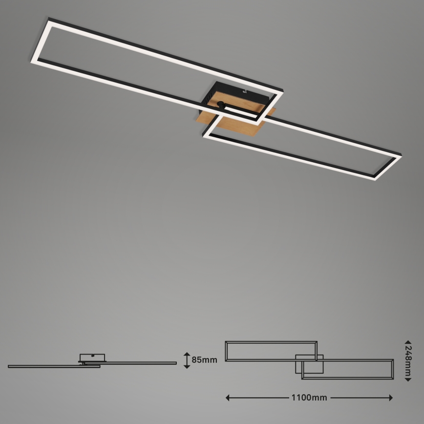 Brilo - Dimbar LED ytmonterad ljuskrona FRAME 2xLED/20W/230V 2700-5000K + fjärrkontroll