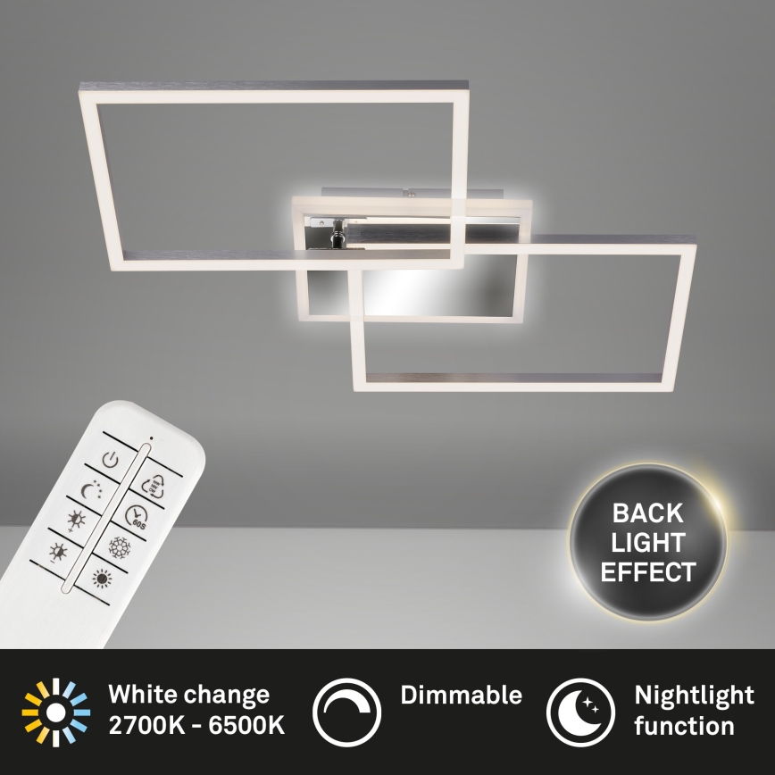 Brilo - Dimbar LED ytmonterad ljuskrona FRAME 2xLED/20W/230V 2700-6500K + fjärrkontroll