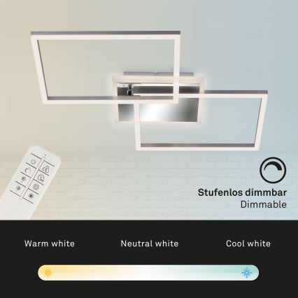 Brilo - Dimbar LED ytmonterad ljuskrona FRAME 2xLED/20W/230V 2700-6500K + fjärrkontroll