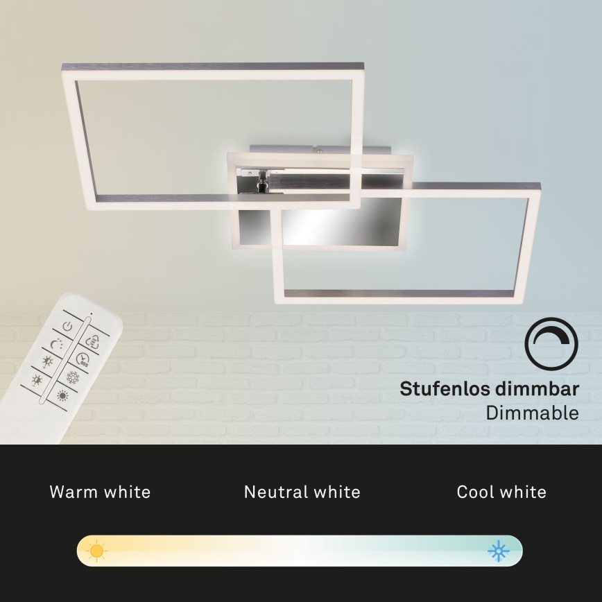 Brilo - Dimbar LED ytmonterad ljuskrona FRAME 2xLED/20W/230V 2700-6500K + fjärrkontroll