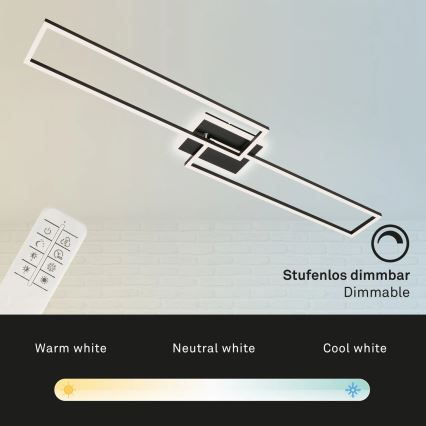 Brilo - Dimbar LED ytmonterad ljuskrona FRAME 2xLED/20W/230V 2700-6500K + fjärrkontroll