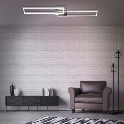 Brilo - Dimbar LED ytmonterad ljuskrona FRAME 2xLED/20W/230V 2700-5000K + fjärrkontroll