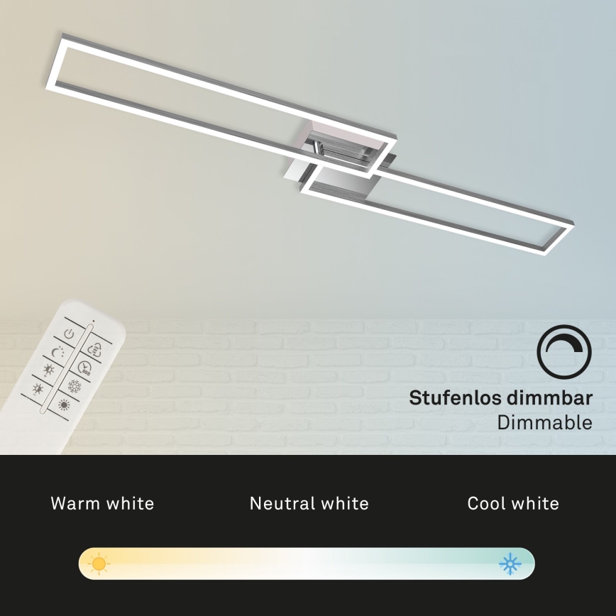 Brilo - Dimbar LED ytmonterad ljuskrona FRAME 2xLED/20W/230V 2700-5000K + fjärrkontroll