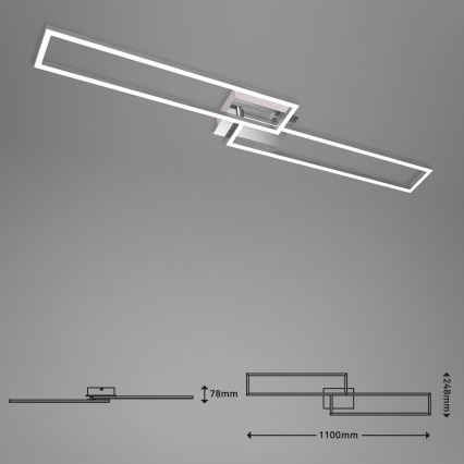 Brilo - Dimbar LED ytmonterad ljuskrona FRAME 2xLED/20W/230V 2700-5000K + fjärrkontroll