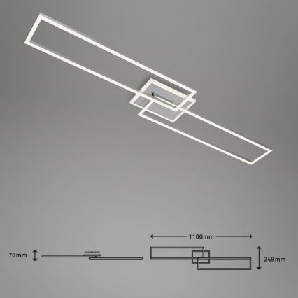Brilo - Dimbar LED ytmonterad ljuskrona FRAME 2xLED/20W/230V 2700-6500K Wi-Fi Tuya + fjärrkontroll