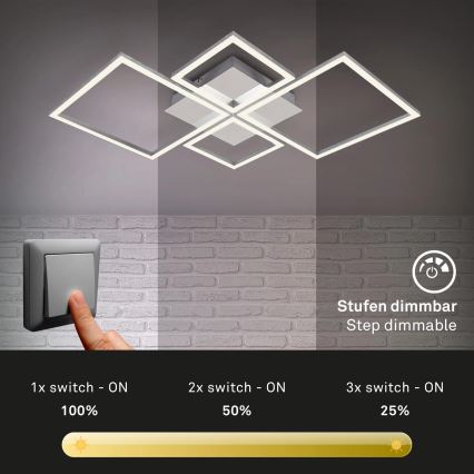 Brilo - Dimbar LED ytmonterad ljuskrona FRAME LED/44W/230V