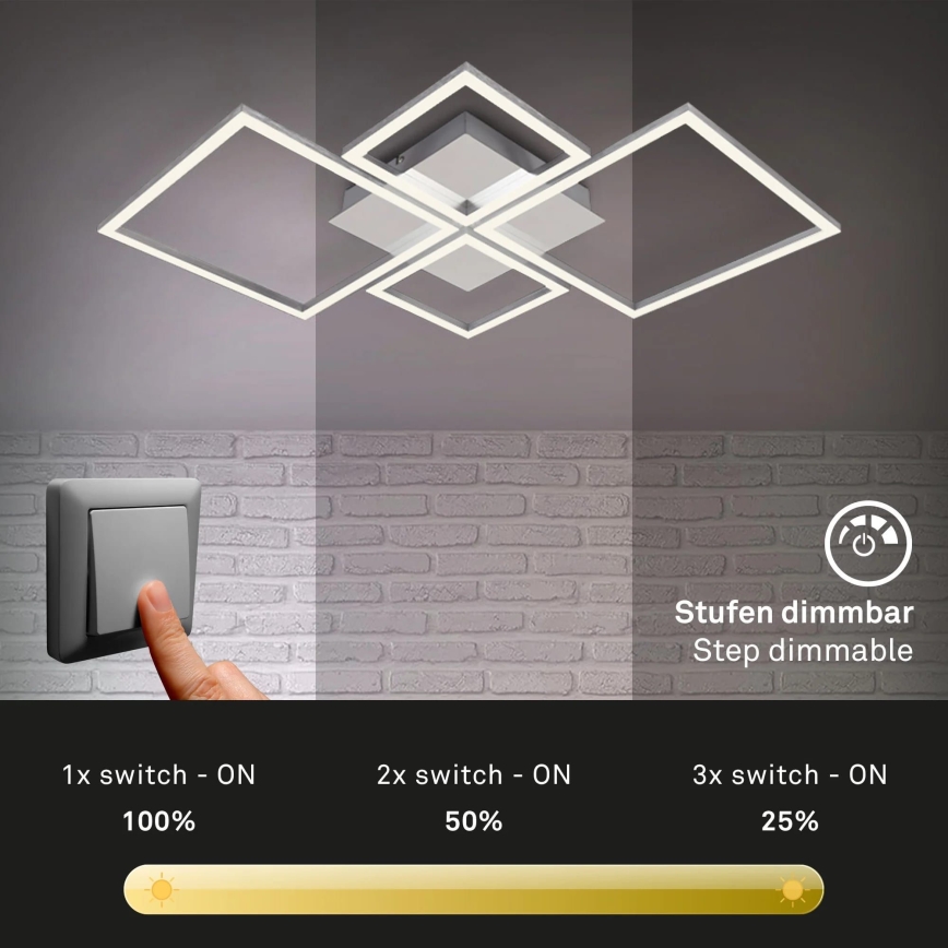 Brilo - Dimbar LED ytmonterad ljuskrona FRAME LED/44W/230V