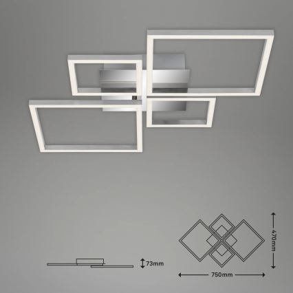 Brilo - Dimbar LED ytmonterad ljuskrona FRAME LED/44W/230V