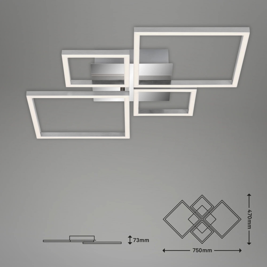 Brilo - Dimbar LED ytmonterad ljuskrona FRAME LED/44W/230V