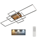 Brilo - Dimbar LED ytmonterad ljuskrona FRAME LED/51W/230V 2700-5000K svart/brun + fjärrkontroll