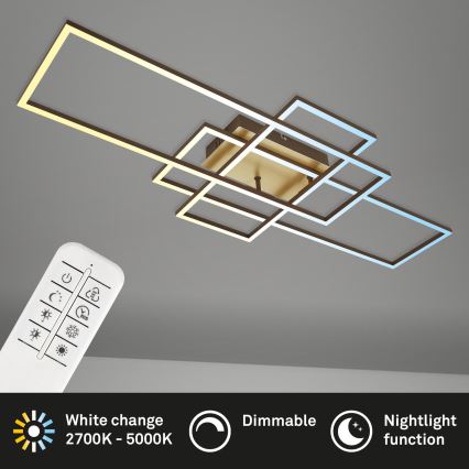 Brilo - Dimbar LED ytmonterad ljuskrona FRAME LED/51W/230V 2700-5000K brun/guld + fjärrkontroll