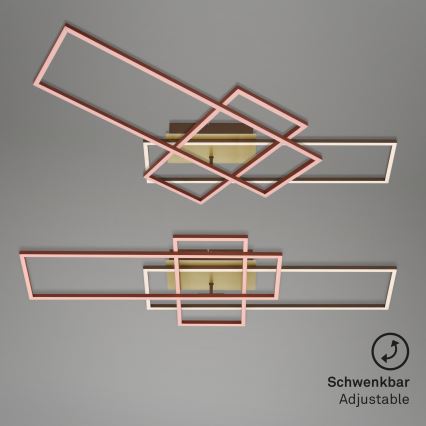 Brilo - Dimbar LED ytmonterad ljuskrona FRAME LED/51W/230V 2700-5000K brun/guld + fjärrkontroll