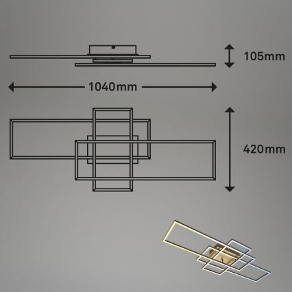 Brilo - Dimbar LED ytmonterad ljuskrona FRAME LED/51W/230V 2700-5000K brun/guld + fjärrkontroll