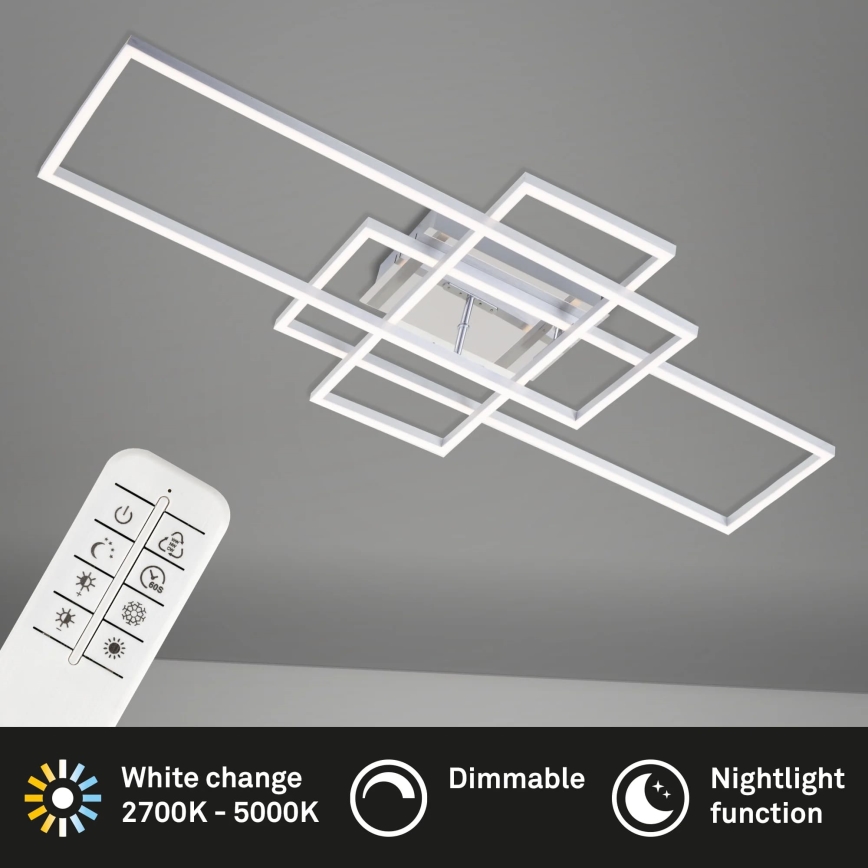 Brilo - Dimbar LED ytmonterad ljuskrona FRAME LED/51W/230V 2700-5000K matt krom + fjärrkontroll