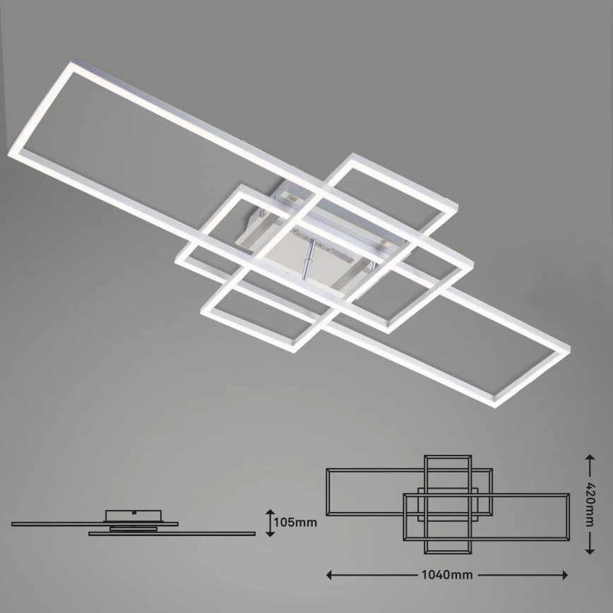 Brilo - Dimbar LED ytmonterad ljuskrona FRAME LED/51W/230V 2700-5000K matt krom + fjärrkontroll