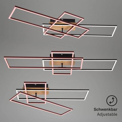 Brilo - Dimbar LED ytmonterad ljuskrona FRAME LED/51W/230V 2700-5000K svart/brun + fjärrkontroll