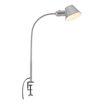Brilo - Flexibel bordslampa med klämma 1xE27/10W/230V silver