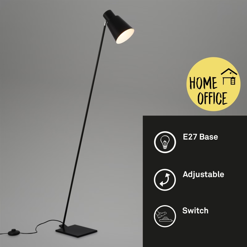 Brilo - Golvlampa 1xE27/10W/230V svart