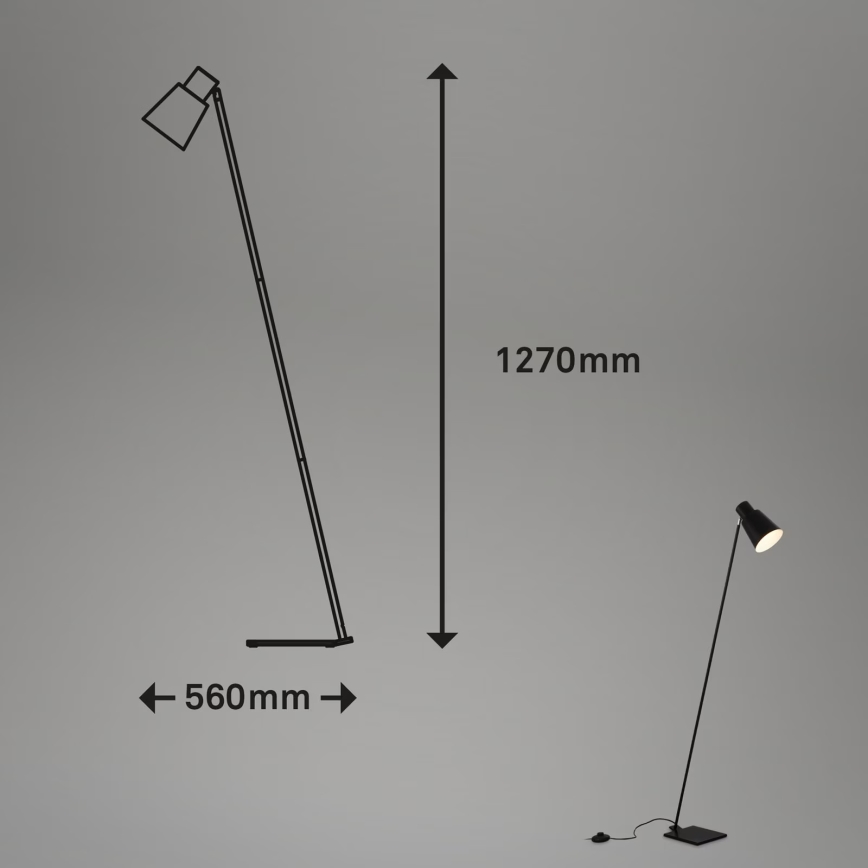 Brilo - Golvlampa 1xE27/10W/230V svart