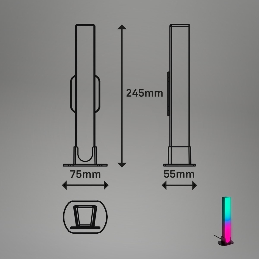 Brilo - KIT 2x LED RGBIC Ljusreglerad bordslampa LED/12W/230V 3000-6500K Wi-Fi Tuya