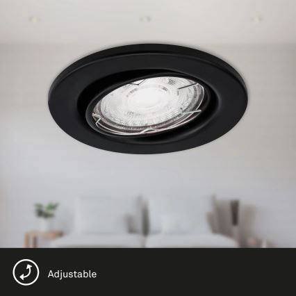 Brilo - KIT 3x Infälld LED badrumsbelysning 1xGU10/5W/230V IP23 svart