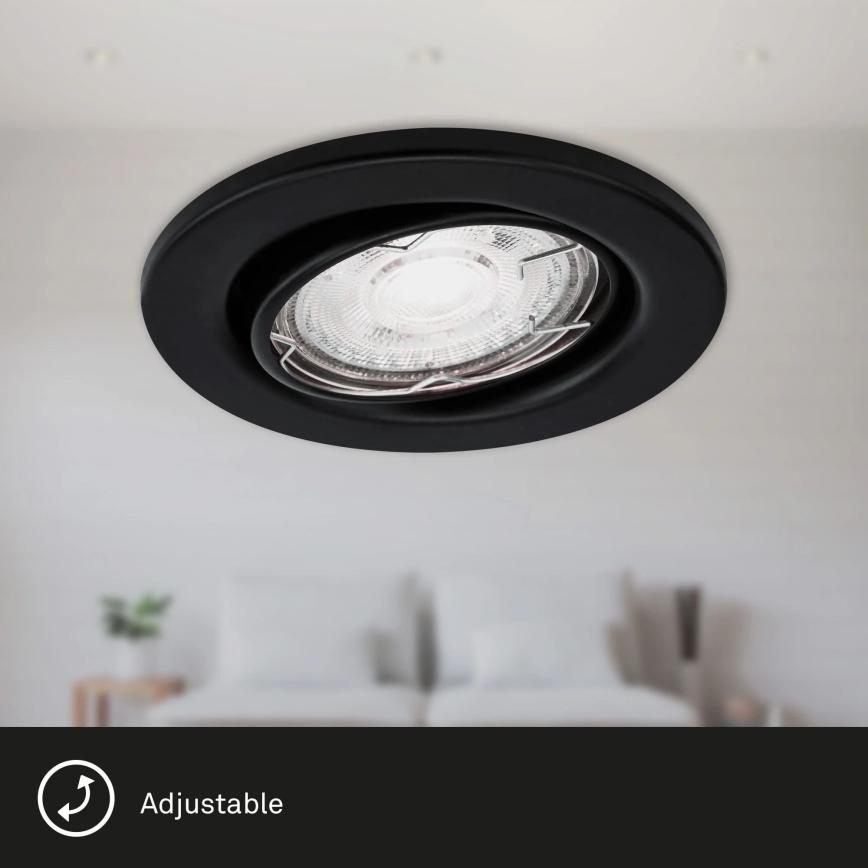 Brilo - KIT 3x Infälld LED badrumsbelysning 1xGU10/5W/230V IP23 svart